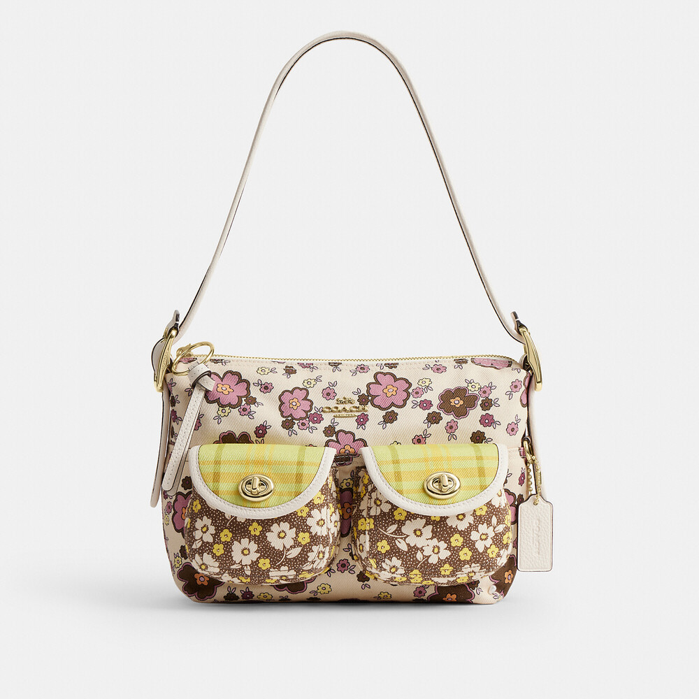 NWT Coach Outlet Cargo Shoulder Bag With Floral Print and matching wristlet